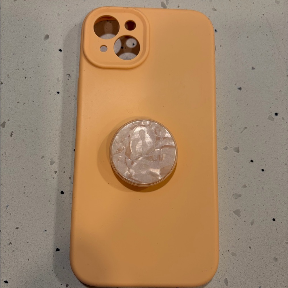 iPhone 15 plus Sleek Orange Phone Case with Stand